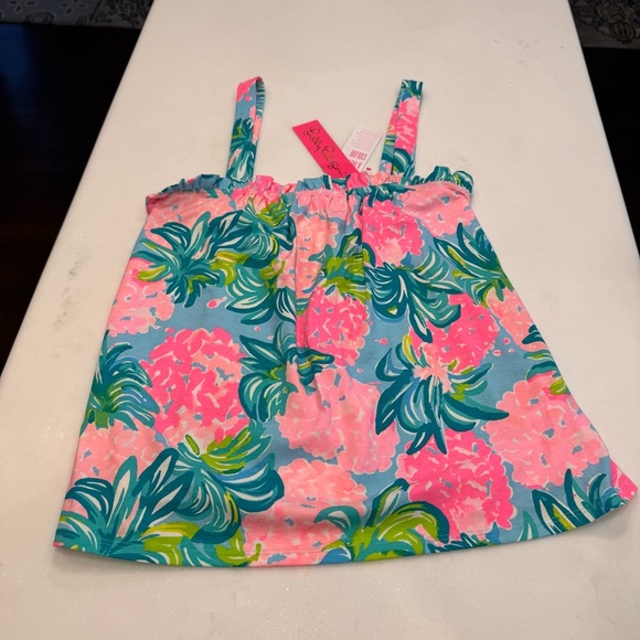 Lilly Pulitzer Jia Tank Top floral ruffle neckline size S. NWT - Picture 9 of 10